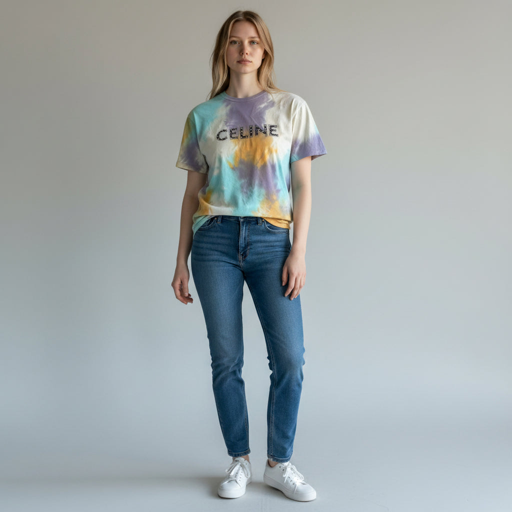 Celine Short Sleeve Tye-Dye Tee T-Shirt
