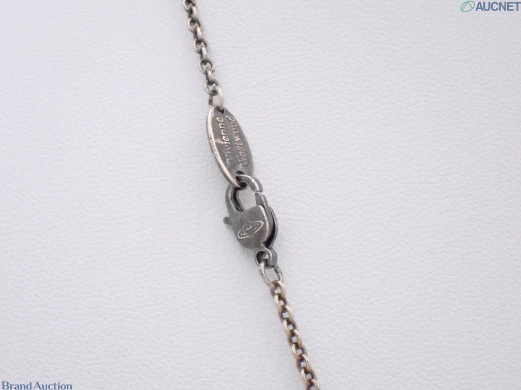 7622 - Vivienne Westwood Orb Pendant Necklace Silver Blue Green - Image 2