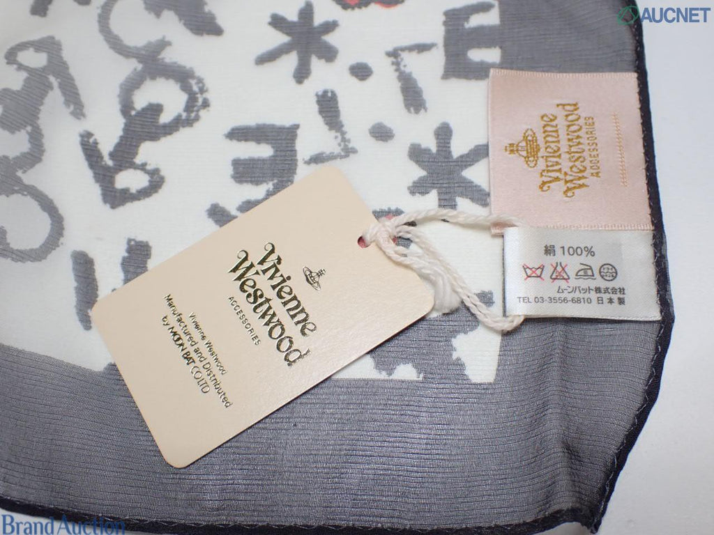 7956 - Vivienne Westwood Accessories 100% Silk Heart Print Scarf NWT - Image 4