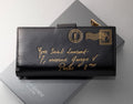 7605 - Yves Saint Laurent Y-Mail Black Patent Leather Continental Wallet - Image 1