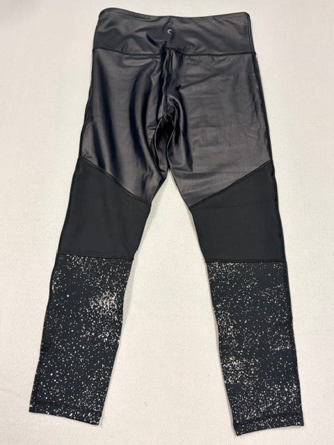 ZYIA Active Black Leggings Paint Splatter Ankle Size 8-10 - Zyia Active Black Leggings Paint Splatter Ankle Size 8-10 / Black with White Speckle Print / Very Good - Image 3
