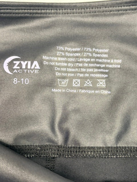 ZYIA Active Black Leggings Paint Splatter Ankle Size 8-10 - Zyia Active Black Leggings Paint Splatter Ankle Size 8-10 / Black with White Speckle Print / Very Good - Image 4